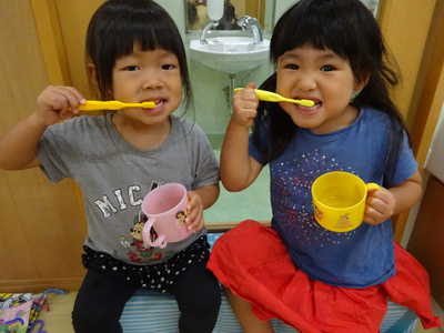  歯磨き楽しいね✨