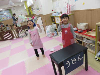  うどん屋さんごっこ💛