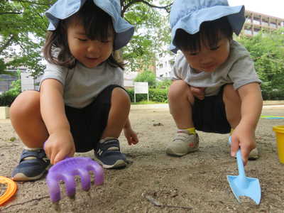  一緒にお砂遊び〜🔅